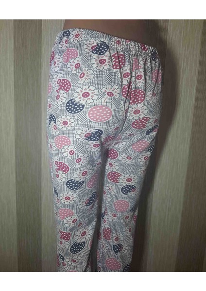 Pembe Uzun Kollu Desenli Üst ve Desenli Uzun Alt Kadın Pijama Takımı indirimleri