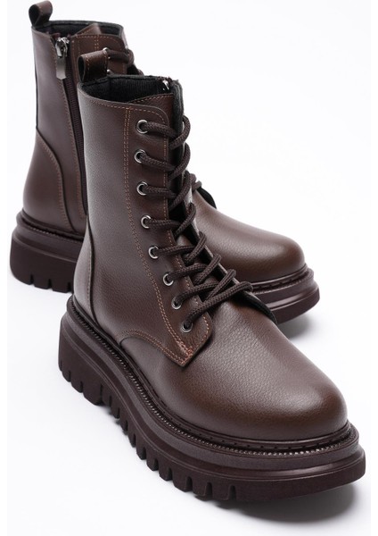 Kadın Deri Bot Fermuarlı Kahve Nexa