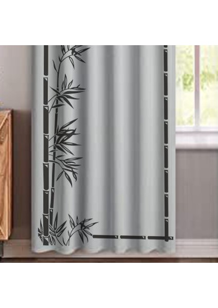 Özgün Bambu Agaç Desen Baskılı Keten Kumaş Pano Fon Perde ( Pilesiz ) modelleri