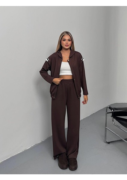 Şans Life Kadın Kapüşonlu Beli Lastikli Omzu Ribana Detaylı Pantolonlu Ikili Takım fiyatları