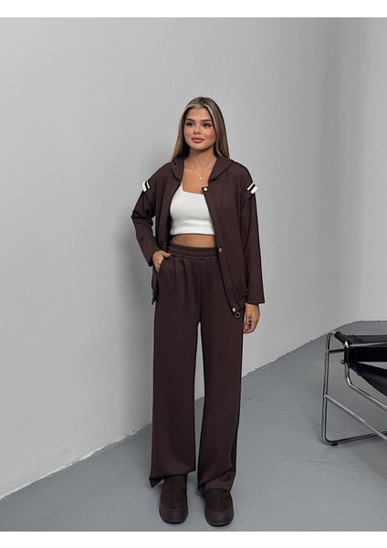 Şans Life Kadın Kapüşonlu Beli Lastikli Omzu Ribana Detaylı Pantolonlu Ikili Takım modelleri