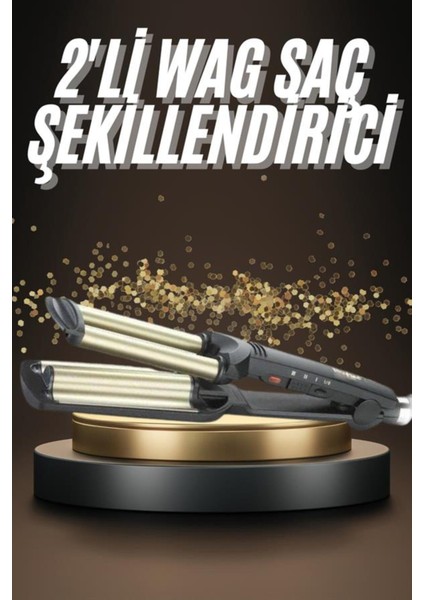 Ikili Seramik Kaplamalı Isı Ayarlı Saç Maşası, Çok Renkli ve Şık Tasarım fiyatları