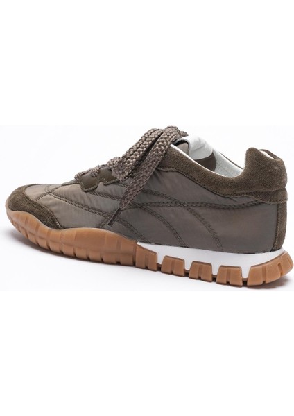 Kadın Hakiki Süet Bağcıklı Krep Tabanlı Anorak Detaylı Sneaker Yeşil Minu fırsatları