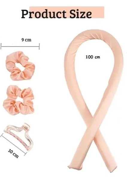 Isısız Saç Şekillendirme Seti, Saten Gece Bigudisi, Saç Sosisi, Çok Renkli modelleri