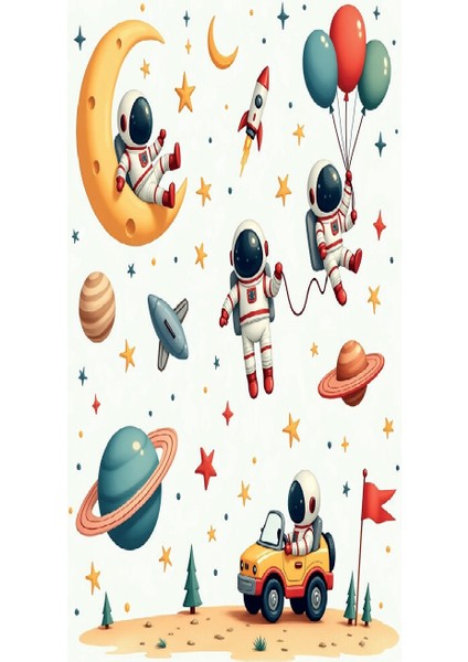 Çocuk Halısı Oyun Matı Yol Desenli Astronot Modelli Eğitici Kaymaz Taban Yıkanabilir Halı fırsatları