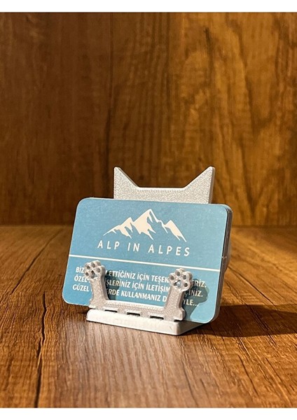 Kedi Temalı Kartvizitlik - Vetpati (Gümüş Renk)