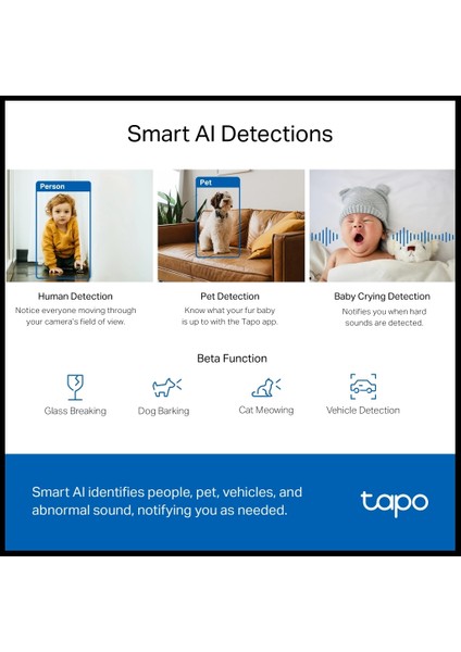 Tp-Lınk Tapo C220, 4,0mpix, Iç ve Dış Mekan, Wifi, 9mt. Gece Görüşü, 360 Dönüş, Iki Yönlü Ses Güvenlik Yapay Zeka Destekli Kamera fırsatları