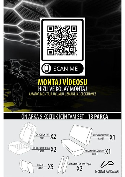 Nissan Note (Facelift 2017) Nismo S 1.6 (140 Hp) 2018 Uyumlu Jakar Siyah Oto Kılıfı Tam Set indirimleri