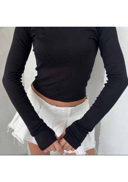 Parmak Geçirme Detaylı Pamuklu Premium Kalite Basic Kadın Bluz fiyatları