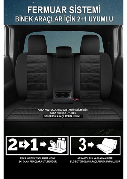 Chevrolet Agile 1.4 Econo.flex (102 Hp) Easytronic 2011 Uyumlu Jakar Siyah Oto Kılıfı Tam Set fırsatları