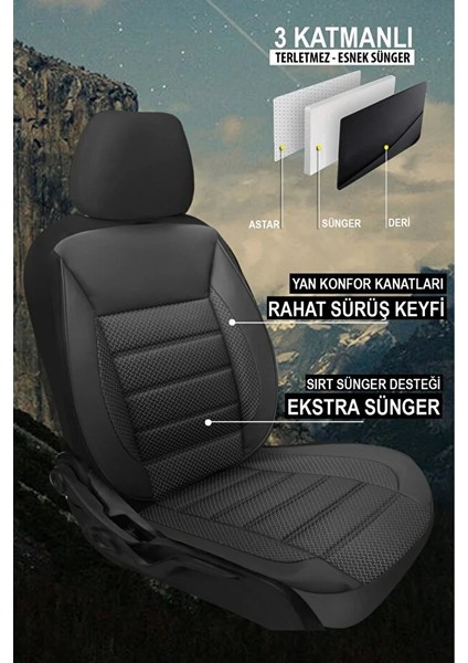 Lada Priora I Sedan (Facelift 2013) 1.6 (87 Hp) 2015 Uyumlu Jakar Siyah Oto Kılıfı Tam Set fiyatları