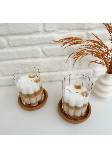 2'li Çiçek Desenli Cam Meşrubat Kahve Bardağı 250 ml fiyatları