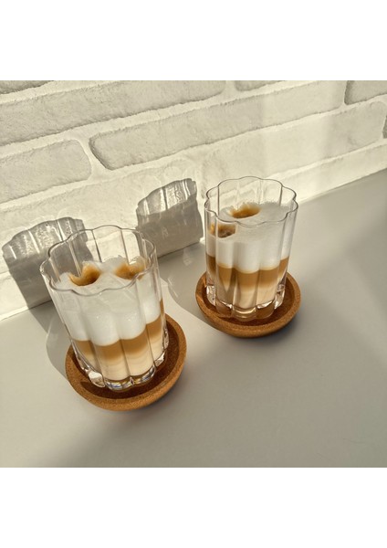 2'li Çiçek Desenli Cam Meşrubat Kahve Bardağı 250 ml modelleri