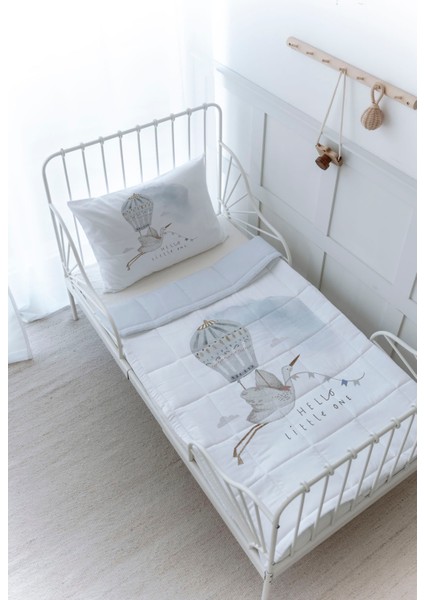 Organik Baskılı Bebek Boy (100X150) Yorgan Seti - Royal Series - Hello Little One