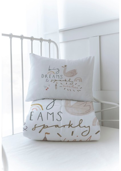 Organik Baskılı Bebek Boy (100X150) Yorgan Seti - Royal Series - Princess Swan modelleri