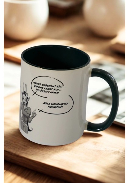 Özdeğer Konulu Motivasyon Kupası. Birinci Kalite Porselen.