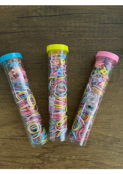 1 Paket Bebek Çocuk Kutulu Renkli Ince Lastik Mandal Havlu Saç Boncuğu Toka Seti Y2K Kpop Kore fiyatları