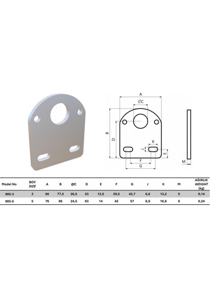 906-3 Dikey Taban Itme Çekme Bağlantı Elemanı 23900