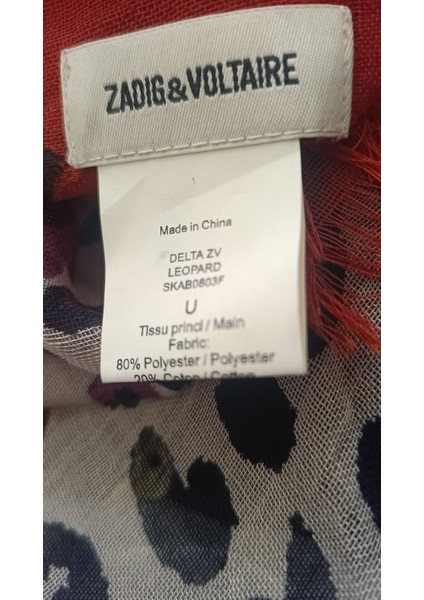 Zadıg & Voltaıre Delta Leopar Eşarp ,zadig&voltaire Geniş ve Saran Leopar Desenli Atkı