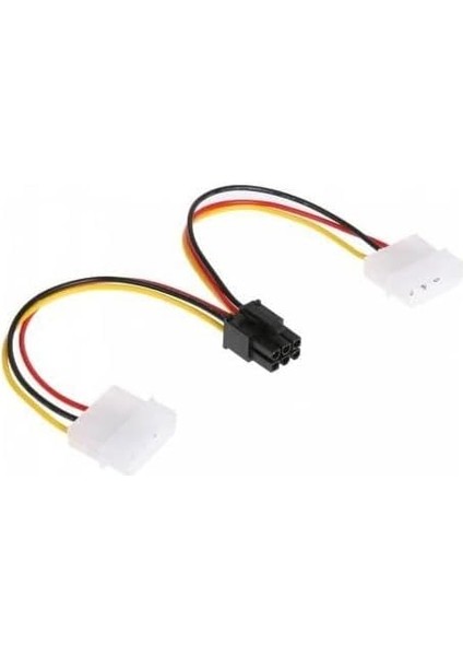 6 Pin Power Kablo 6 Pin To 2 Molex Pcıe Ekran Kartı Güç 6pin