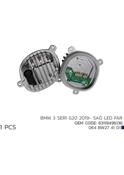 Bmw 3 Serı G20 2019- Sağ LED Far Modül 63118496136