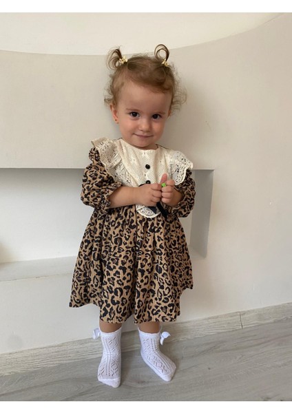 Leopar Desenli Kadife Elbise fiyatları