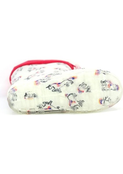 Pvc Peluşlu Çocuk Yağmur Çizme Beyaz - Pembe modelleri