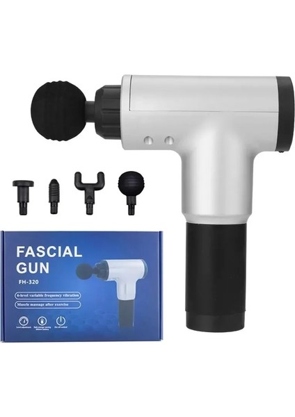 Fascial Gun RH-320 6 Kademe Hız Ayarlı, 4 Parça Başlıklı, USB Şarjlı, Masaj Tabanca Aleti (5256) fiyatları