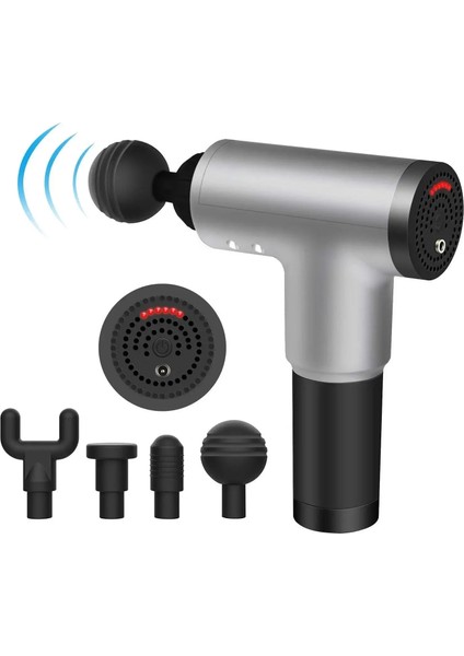 Fascial Gun RH-320 6 Kademe Hız Ayarlı, 4 Parça Başlıklı, USB Şarjlı, Masaj Tabanca Aleti (5256) modelleri