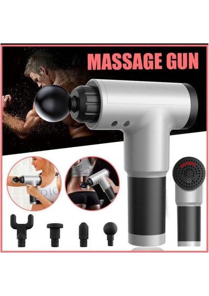Fascial Gun RH-320 6 Kademe Hız Ayarlı, 4 Parça Başlıklı, USB Şarjlı, Masaj Tabanca Aleti (5256) indirimleri