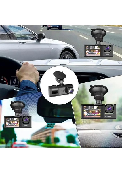 Araç Araba Kamerasi Black Box Traffic Recorder 3 Kameralı (5256) fiyatları