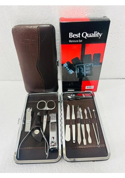 Çantalı Tırnak Makası Cımbız Törpü 12 Parça Manikür Pedikür Seti (5256) fırsatları