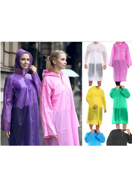 Kadın Erkek Yağmurluk Kapüşonlu Çıtçıtlı Eva Raincoat (5256) modelleri
