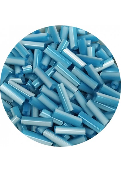 Uzun Boru Kesme Boncuk Çap 2mm Uzunluk 10 mm - 20 Gram - Açık Mavi Beyaz - BNC240 fiyatları