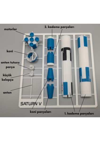 Saturn V Model Kit Card - 3D Baskı Eğitici Oyuncak fiyatları