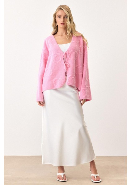 Soft Pembe Hırka Önden Bağlamalı Yeni modelleri