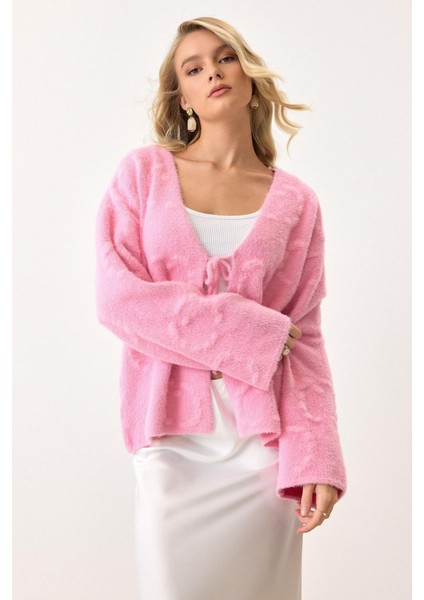 Soft Pembe Hırka Önden Bağlamalı Yeni fırsatları