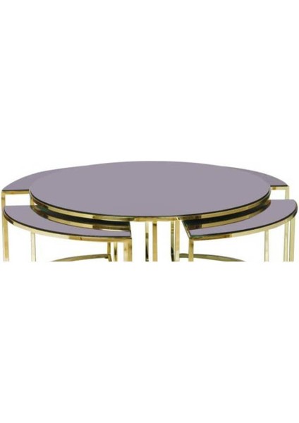 Brc Yonca 17547 Zigon-Orta Sehpa Düz Siyah Temper Cam Metal Çelik Gold Kaplama El Yapım fırsatları