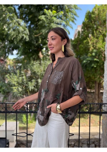 NC15430 Italyan Coton Bluz Kahve fırsatları