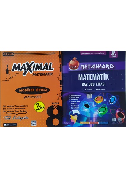 Artı Zeka Yayınları 8 Sınıf Maxımal Matematik Modüler Sistem Seti (7 Modül)+Nartest Matematik Başucu Kitabı