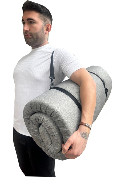 Kamp Yatağı Taşıma ve Omuz Askılı Kamp Matı Fermuarlı Kamp Minderi Çadır Matı 70X180X6CM-GRİ fırsatları