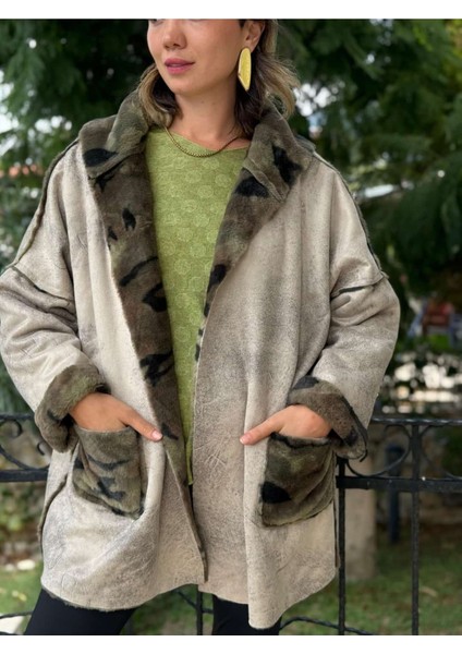 LS1729 Italyan Önü Açık Çift Taraflı Nubuk Kısa Kaban Taş modelleri