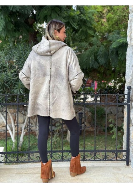 LS1729 Italyan Önü Açık Çift Taraflı Nubuk Kısa Kaban Taş indirimleri