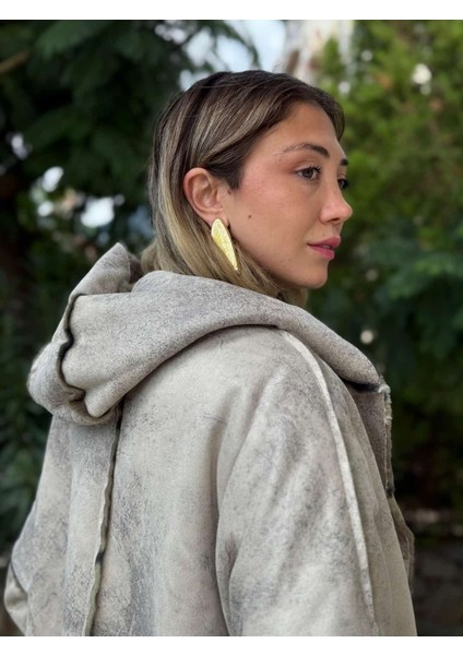 LS1729 Italyan Önü Açık Çift Taraflı Nubuk Kısa Kaban Taş