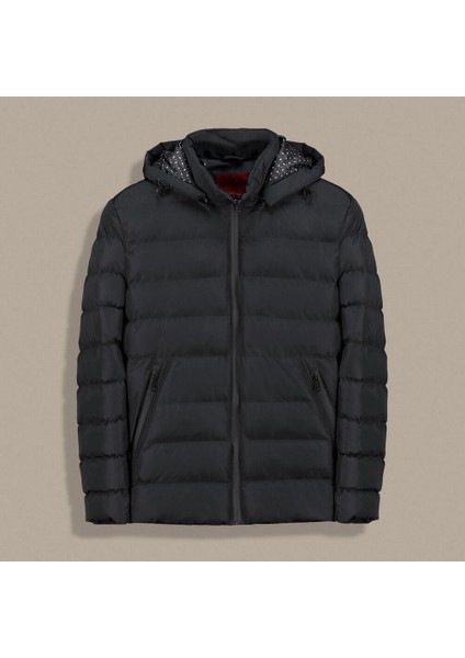 Intervıew Dolum Kapüşonlu Mont Siyah - M