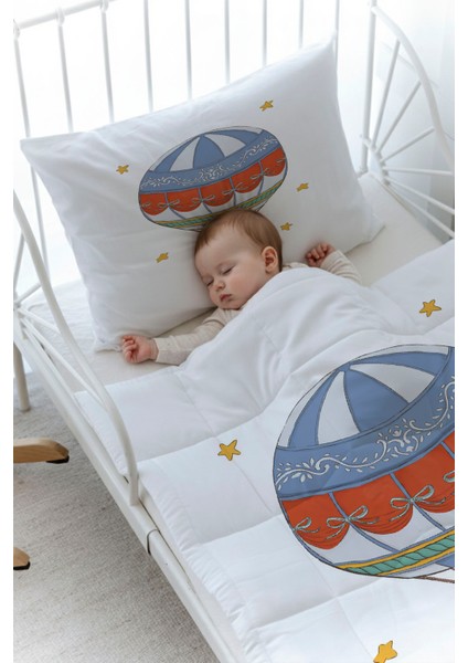 Organik Baskılı Bebek Boy (100X150) Yorgan Seti - Zezig x Royal Series - Blue fiyatları