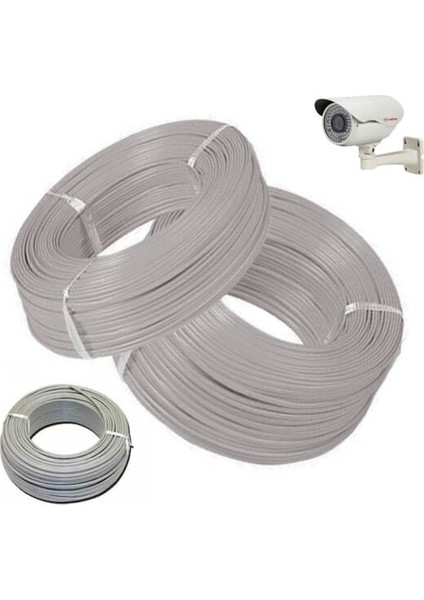 100 Metre - Cctv Kablo 2+1 0.22MM Folyolu - Güvenlik Kamera Kablosu