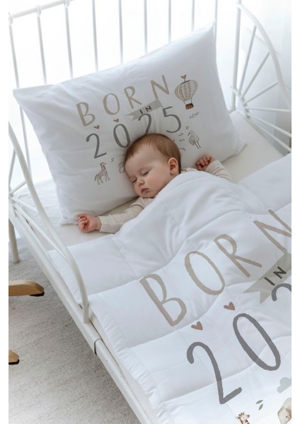 Organik Baskılı Bebek Boy (100X150) Yorgan Seti - Royal Series - Born In 2025 fiyatları