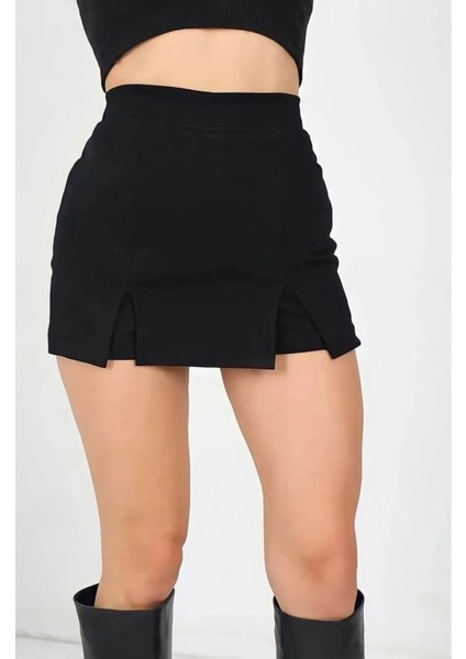 24 Grup Siyah Mini Yırtmaçlı Şort Etek fırsatları
