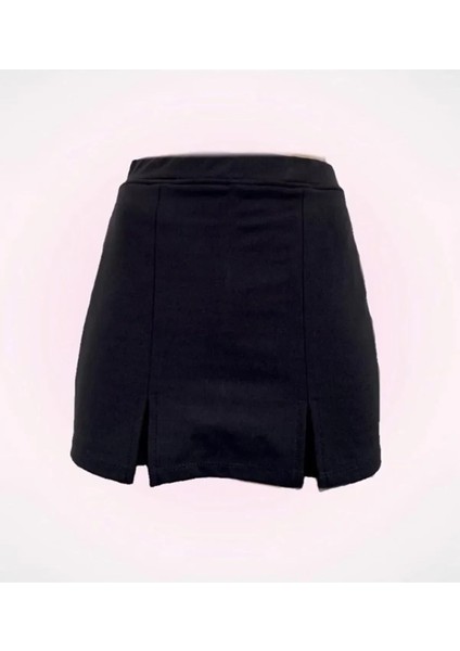 24 Grup Siyah Mini Yırtmaçlı Şort Etek indirimleri